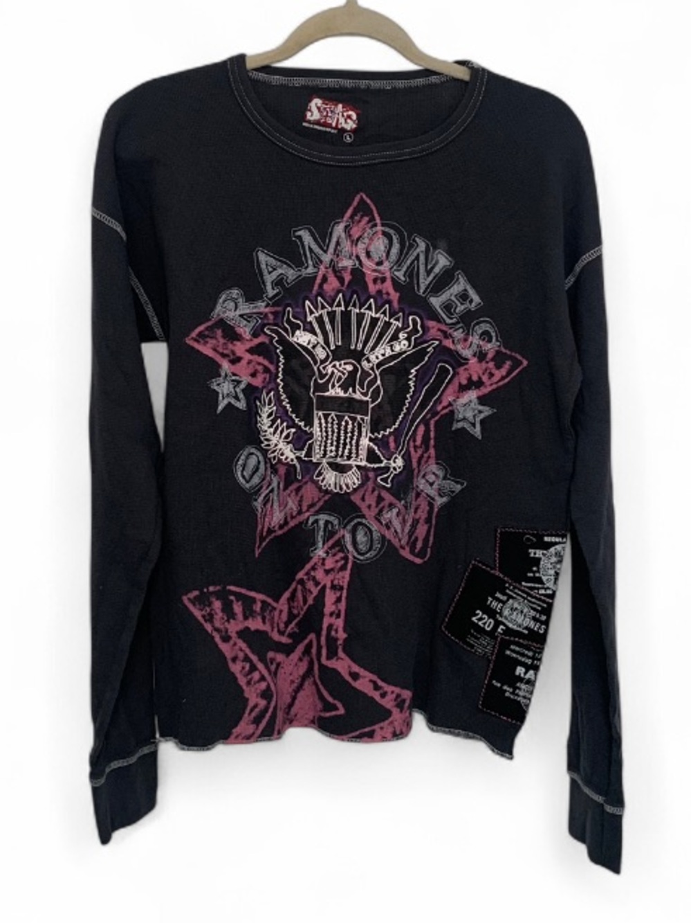 Ramones Graphic Long Sleeve Tee - Black & Pink